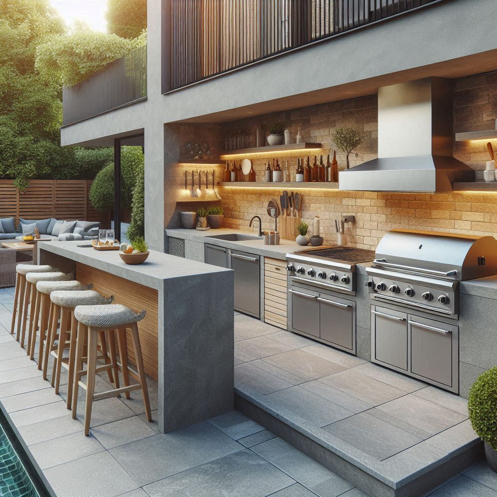 15 Stunning Modern Outdoor Kitchen Ideas 11 Smart L-Shape Configuration