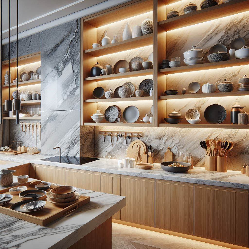 15 Stunning Ideas for Modern Kitchen Design Luxury Spaces 13 Open Shelving with Style
