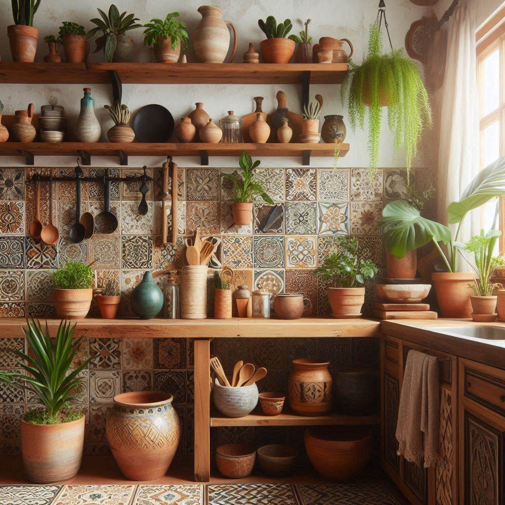 15 Earthy Kitchen Ideas 3 Bohemian Vibes with Open Shelving