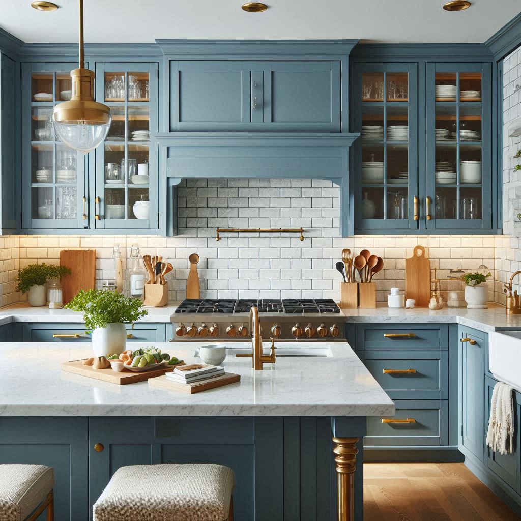 15 Stunning Blue Backsplash Kitchen Ideas for a Fresh, Modern Look 11 Blue Cabinet Kitchen Backsplash Id