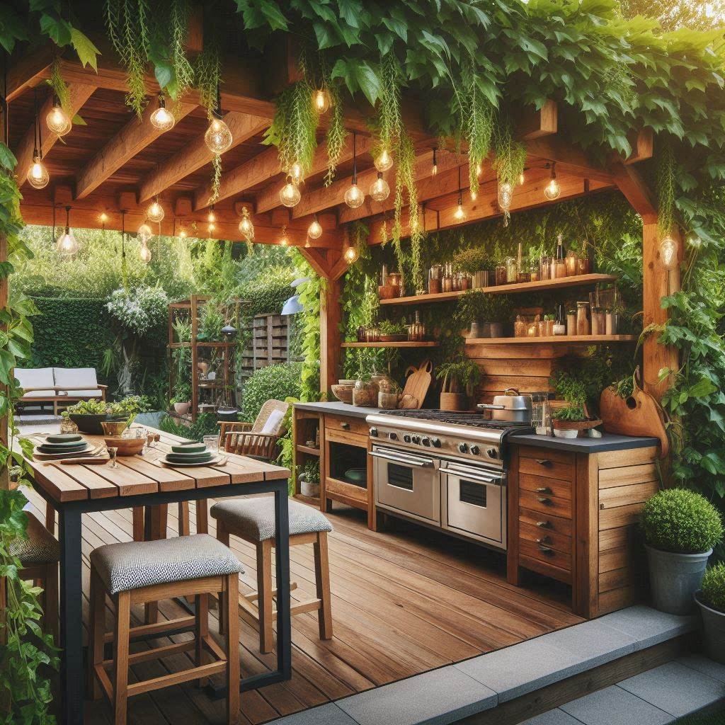 15 Creative Outdoor Kitchen DIY Ideas on a Budget 16 Outdoor Kitchen DIY with a Pergola for Shade