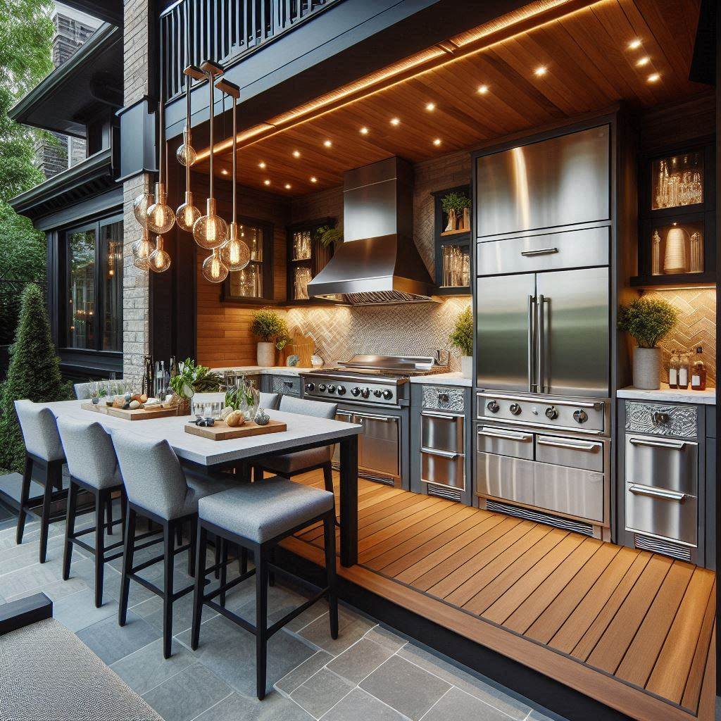 15 Luxury Outdoor Kitchen Ideas 12 Luxury Outdoor Kitchen with Built-In Refrigeration