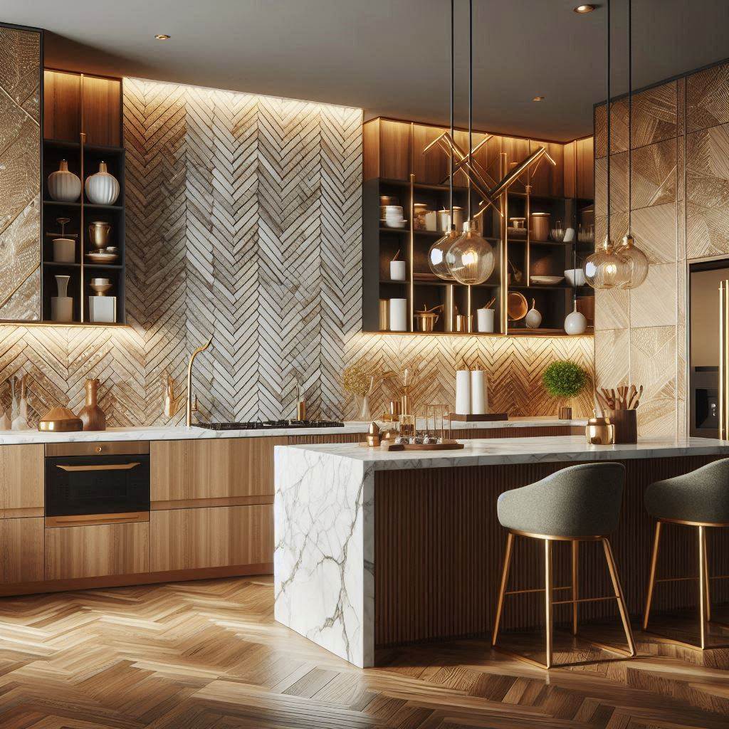 15 Stunning Ideas for Modern Kitchen Design Luxury Spaces 15 Textured Walls & Backsplas