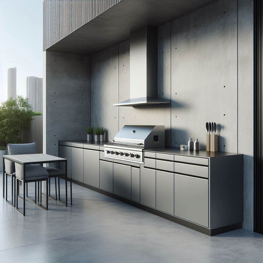 15 Stunning Modern Outdoor Kitchen Ideas 3 Minimalist Outdoor Kitchen with Sleek Lines