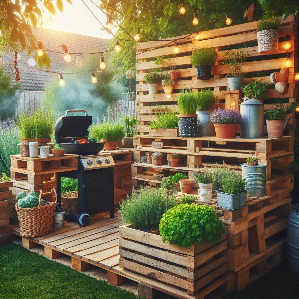 Rustic Pallet Outdoor Kitchen