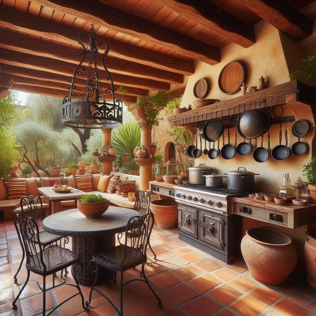 15 Inspiring Mexican Outdoor Kitchen Ideas 14 Outdoor Pot Rack