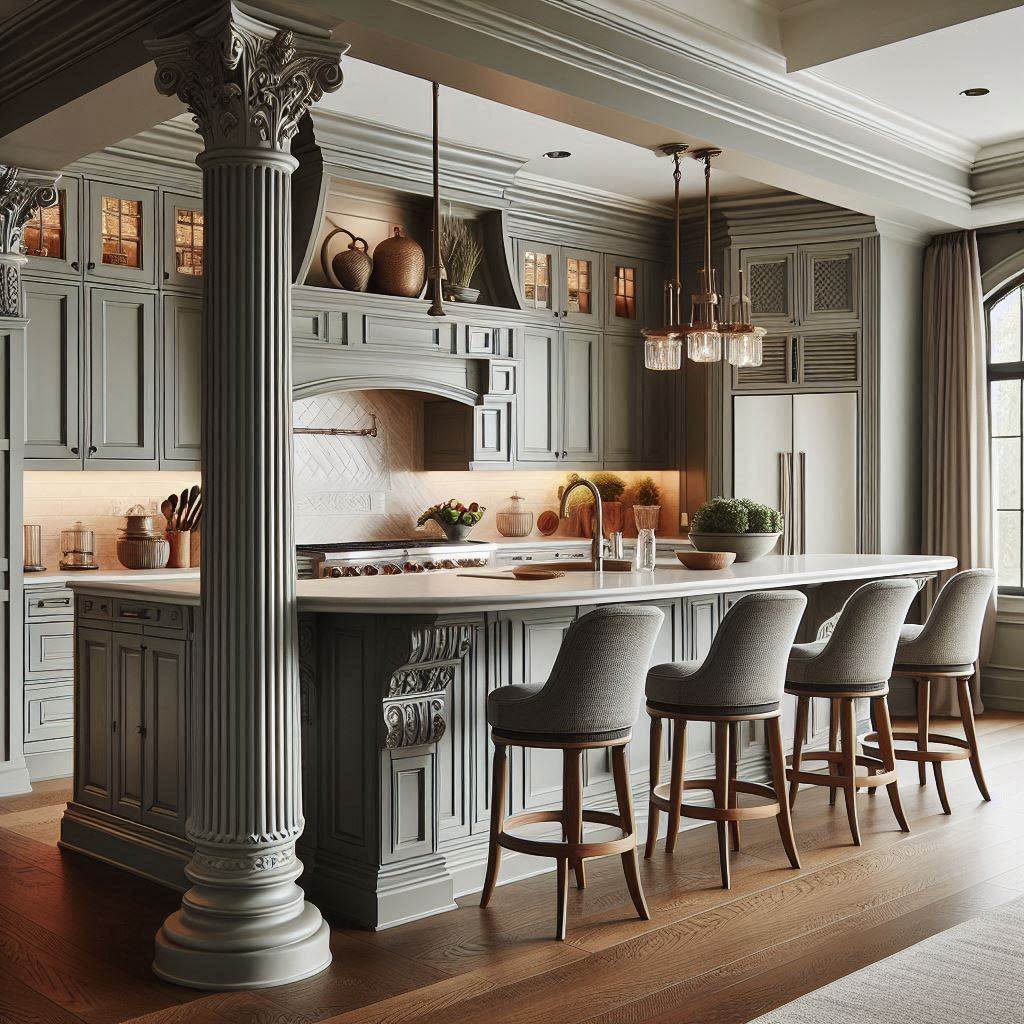15 Kitchen Island Ideas 15 Timeless Kitchen Island Ideas with Columns and Seating