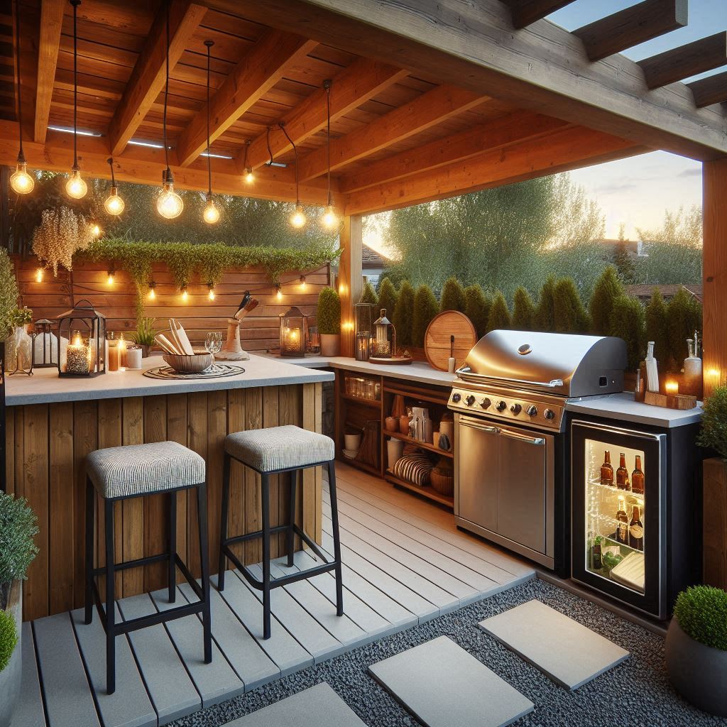 15 Inspiring Small Outdoor Kitchen Ideas 6 Mini Bar Combo for Small Spaces