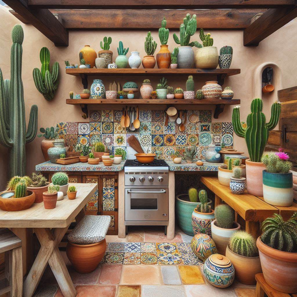 15 Inspiring Mexican Outdoor Kitchen Ideas 15 Cactus and Succulent Planters