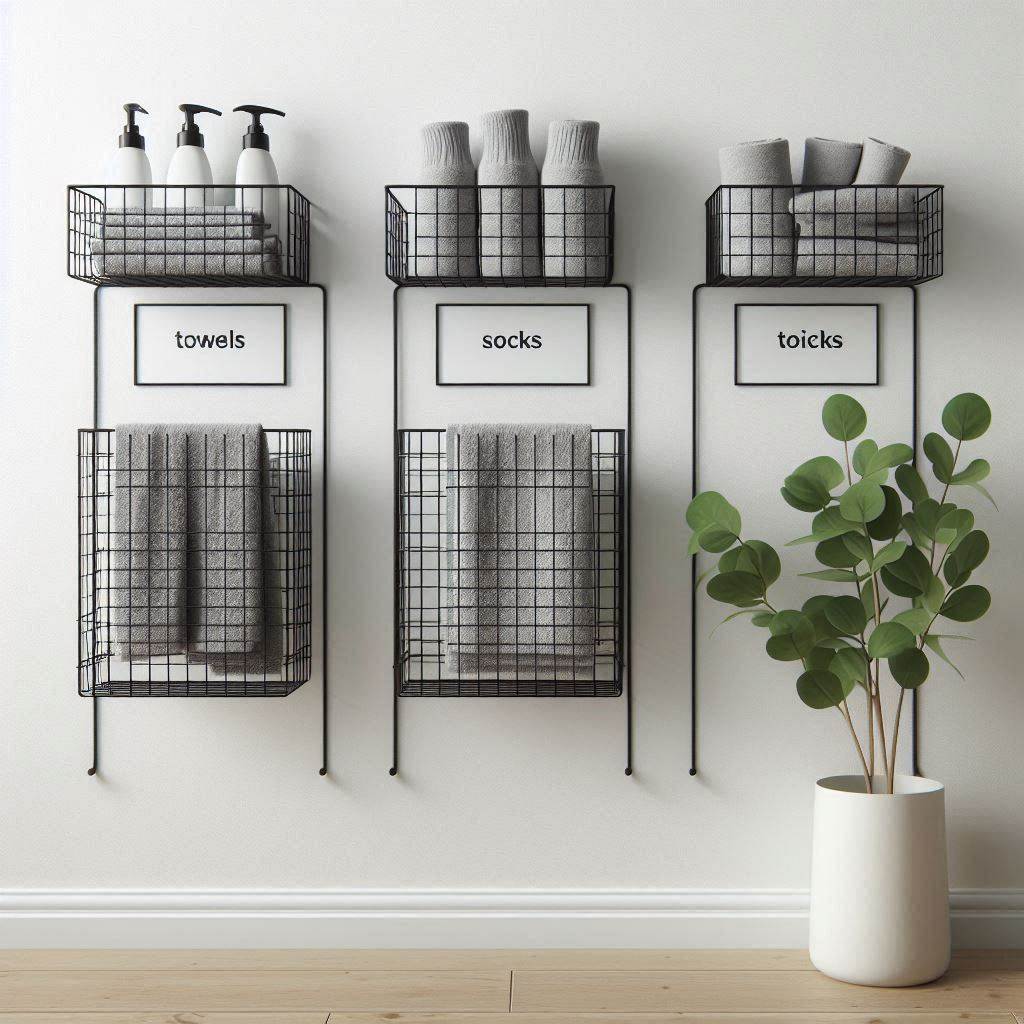 18 Small Laundry Room Storage Solutions to Maximize Space and Style 7 Hanging Wire Baskets
