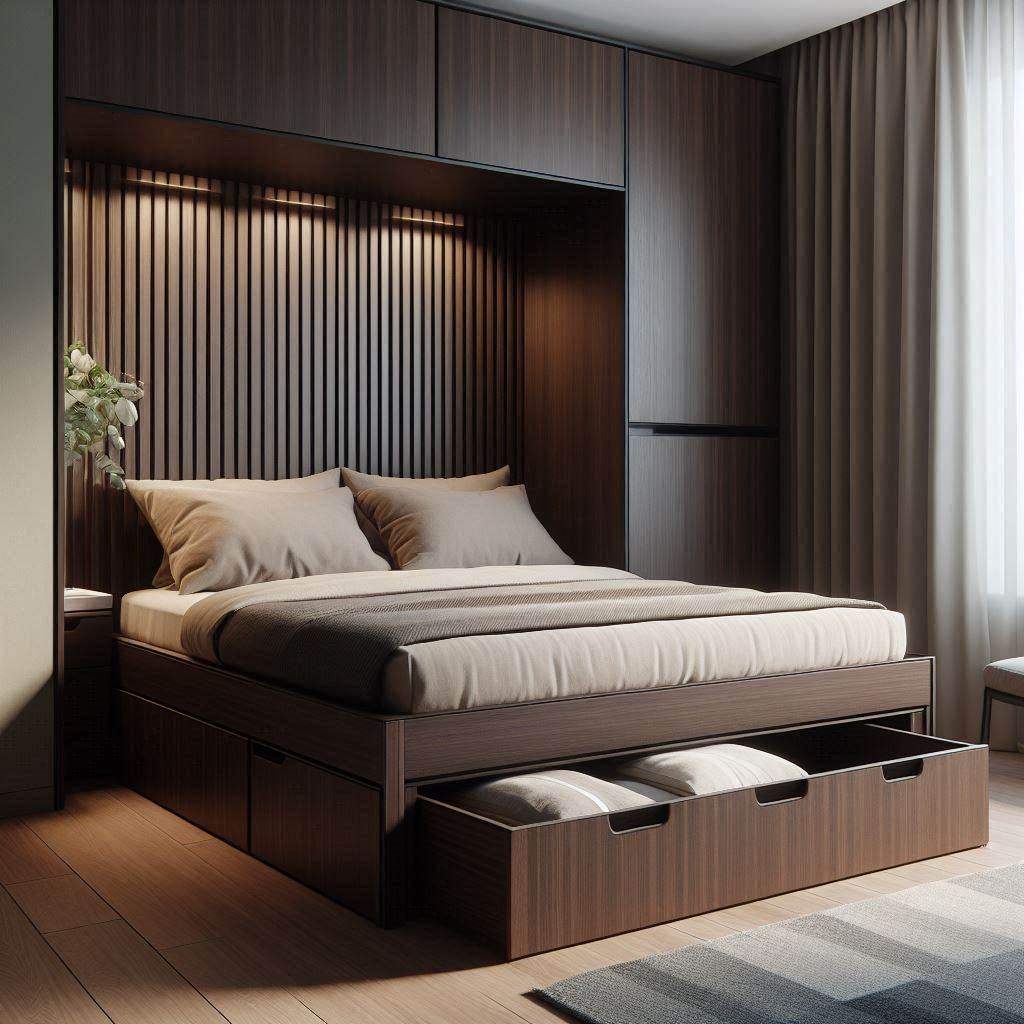 18 Modern Small Bedroom Ideas for Men 4 Platform Bed with Storage Drawers