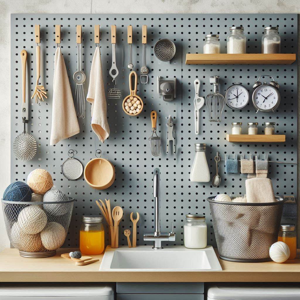 18 Small Laundry Room Storage Solutions to Maximize Space and Style 10 Pegboard Storage Wall