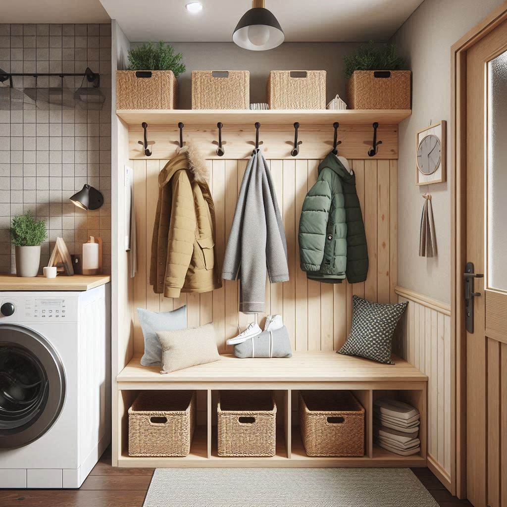 18 Small Laundry Room Makeover Ideas That Maximize Style and Function 18 Include a Small Bench or Seating Area