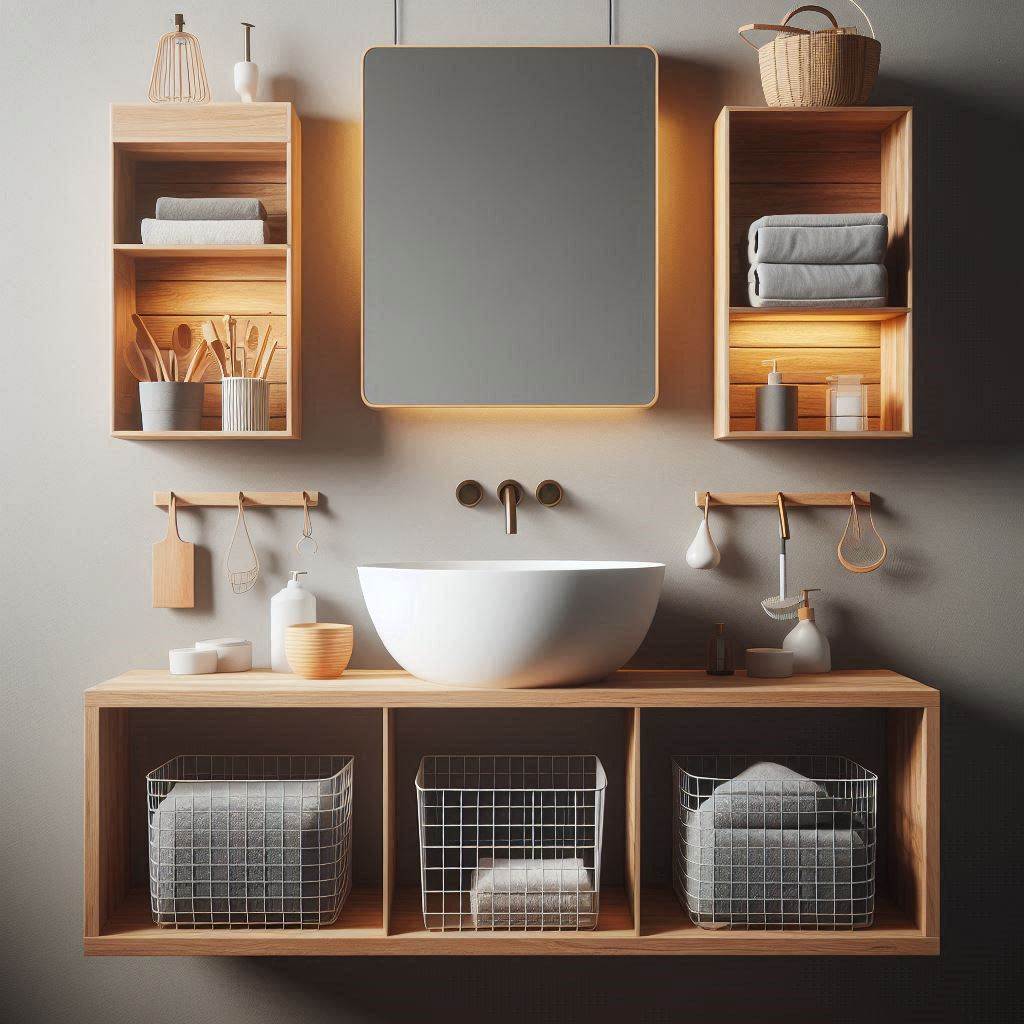 18 Small Laundry Room Ideas with Sink That Make Every Inch Count 18 Wall-Mounted Sink with Open Shelving