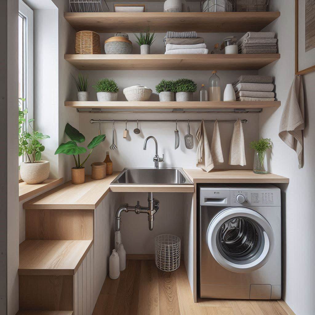 18 Small Laundry Room Ideas with Sink That Make Every Inch Count 2 Corner Sink Setup for Maximum Space Saving