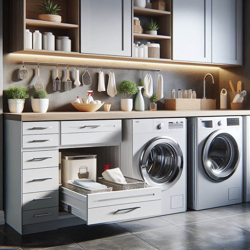 Pull-Out Laundry Drawers and Hampers