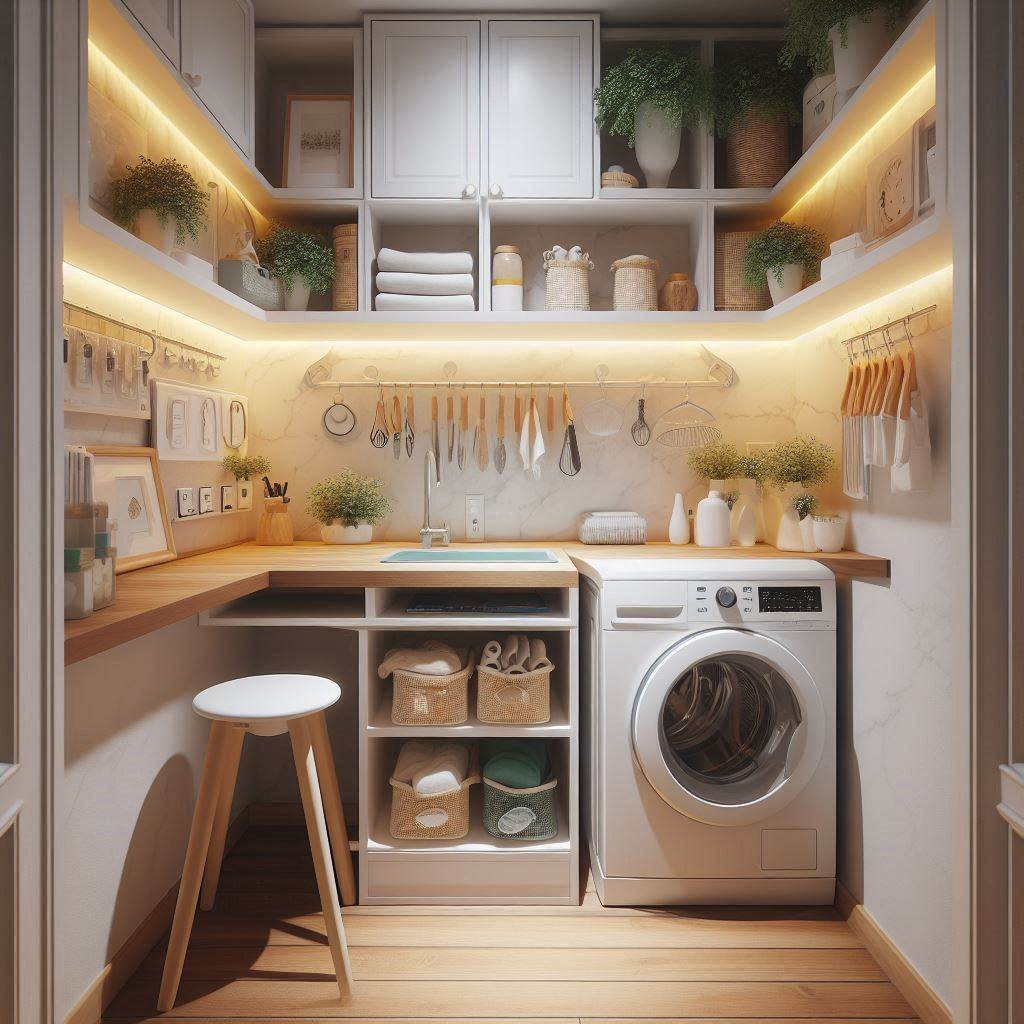 18 Smart & Stylish Laundry Room Ideas for Small Apartments 14 Bright Lighting to Open Up Space