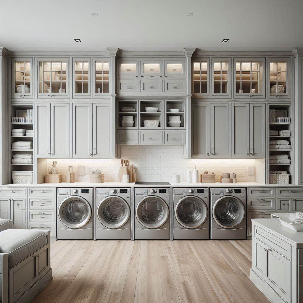 18 Brilliant Small Laundry Room Ideas with Front Loader for Space-Saving Homes 13 Custom Built-In Cabinetry