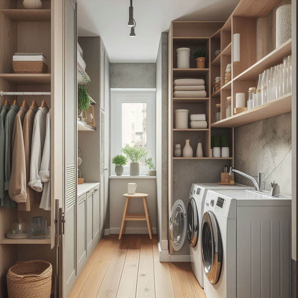 18 Small Laundry Room Ideas with Sink That Make Every Inch Count 14 Vertical Storage Tower B