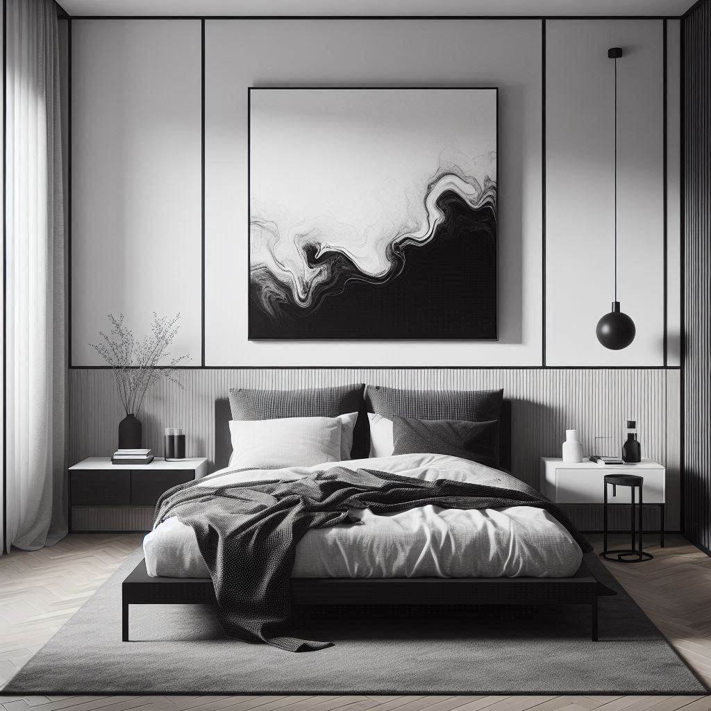 18 Modern Small Bedroom Ideas for Men 12 Bold Artwork for Visual Inte