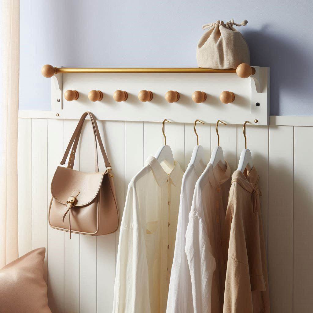 18 Small Laundry Room Ideas with Hanging Rod That Maximize Style and Space 19 Combine Hanging Rods with Peg Rails