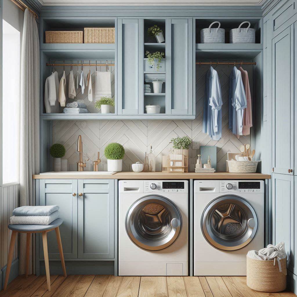 18 Small Laundry Room Ideas with Cabinets to Maximize Space and Style 9 Top Cabinets