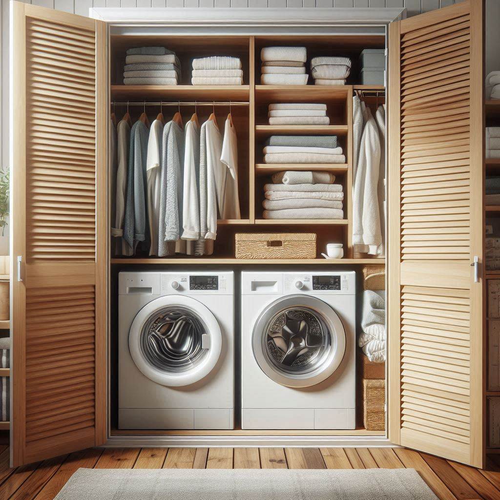 Closet-Style Laundry in Bedroom or Hallway