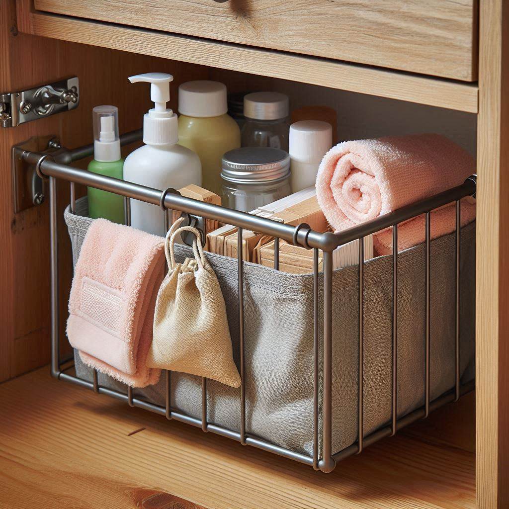 18 Small Laundry Room Storage Solutions to Maximize Space and Style 21 Under-Shelf Hanging Baskets