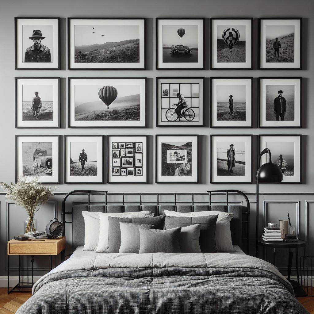 18 Modern Small Bedroom Ideas for Men 19 Wall Art Grid for Personal Style