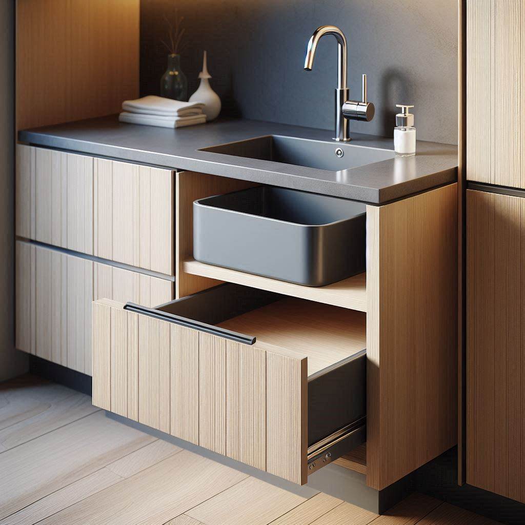 18 Small Laundry Room Ideas with Sink That Make Every Inch Count 7 Slide-Out Sink Draw