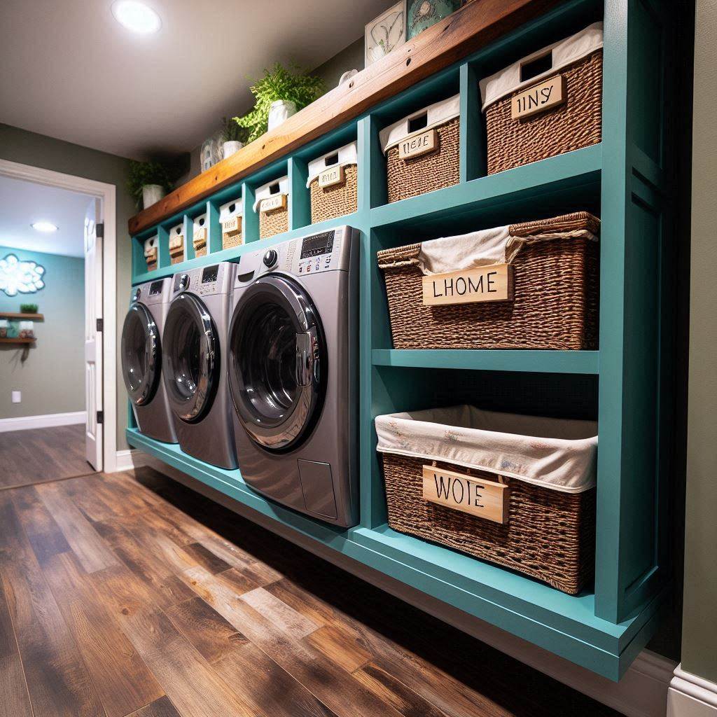 18 Small Laundry Room Ideas with Cabinets to Maximize Space and Style 15 DIY Floating Storage Cabinets