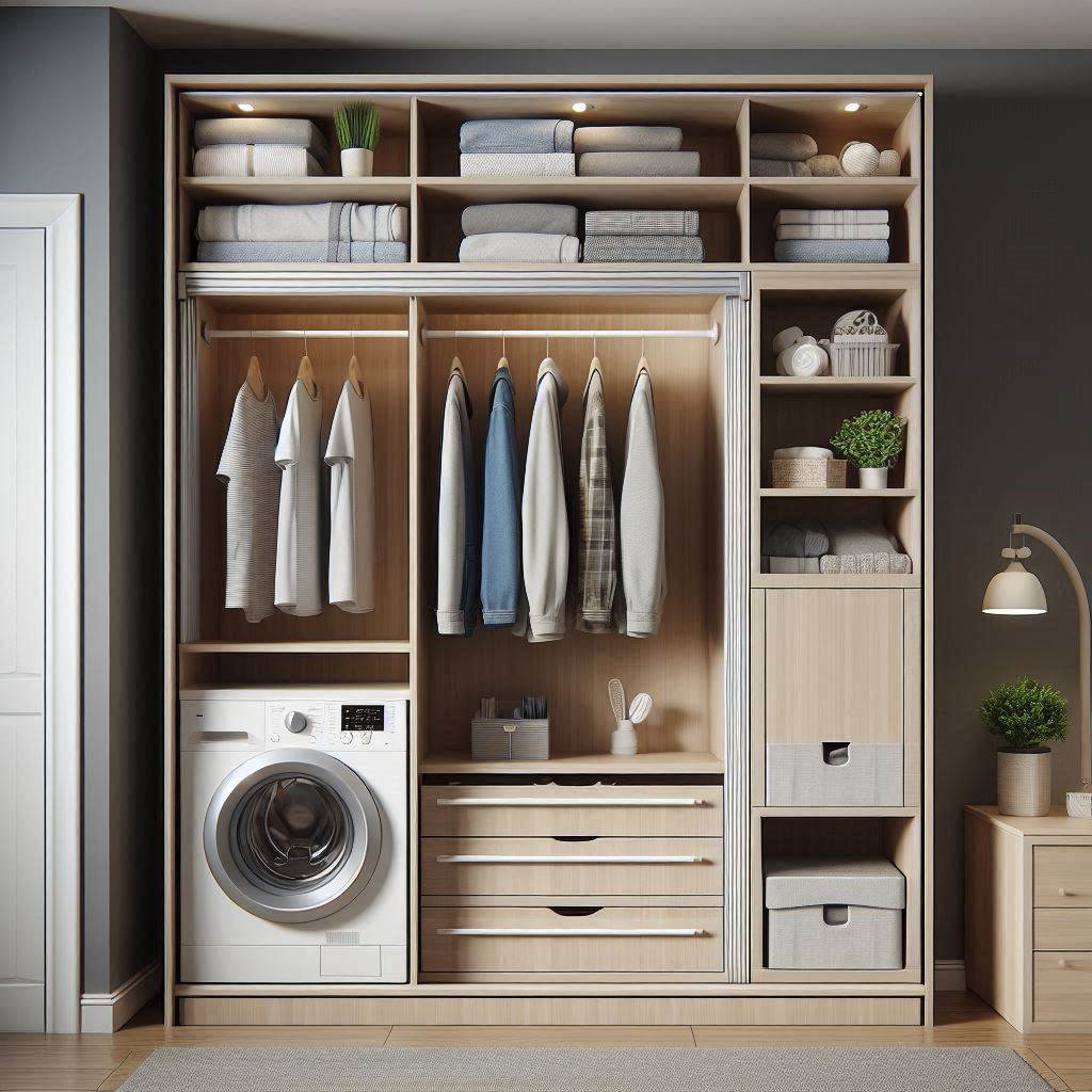 18 Smart & Stylish Laundry Room Ideas for Small Apartments 20 Multipurpose Cabinet with Laundry Zone