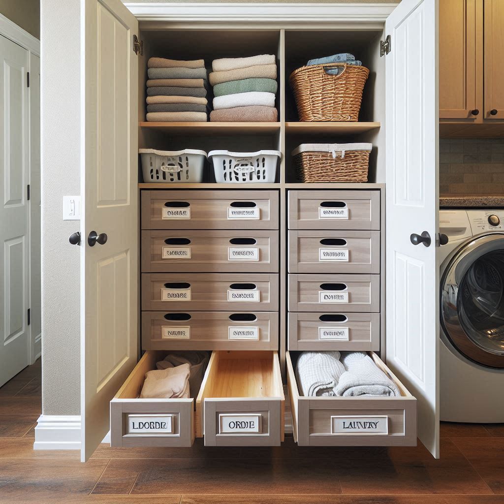 18 Small Laundry Room Storage Solutions to Maximize Space and Style 11 Pull-Out Hamper Drawers