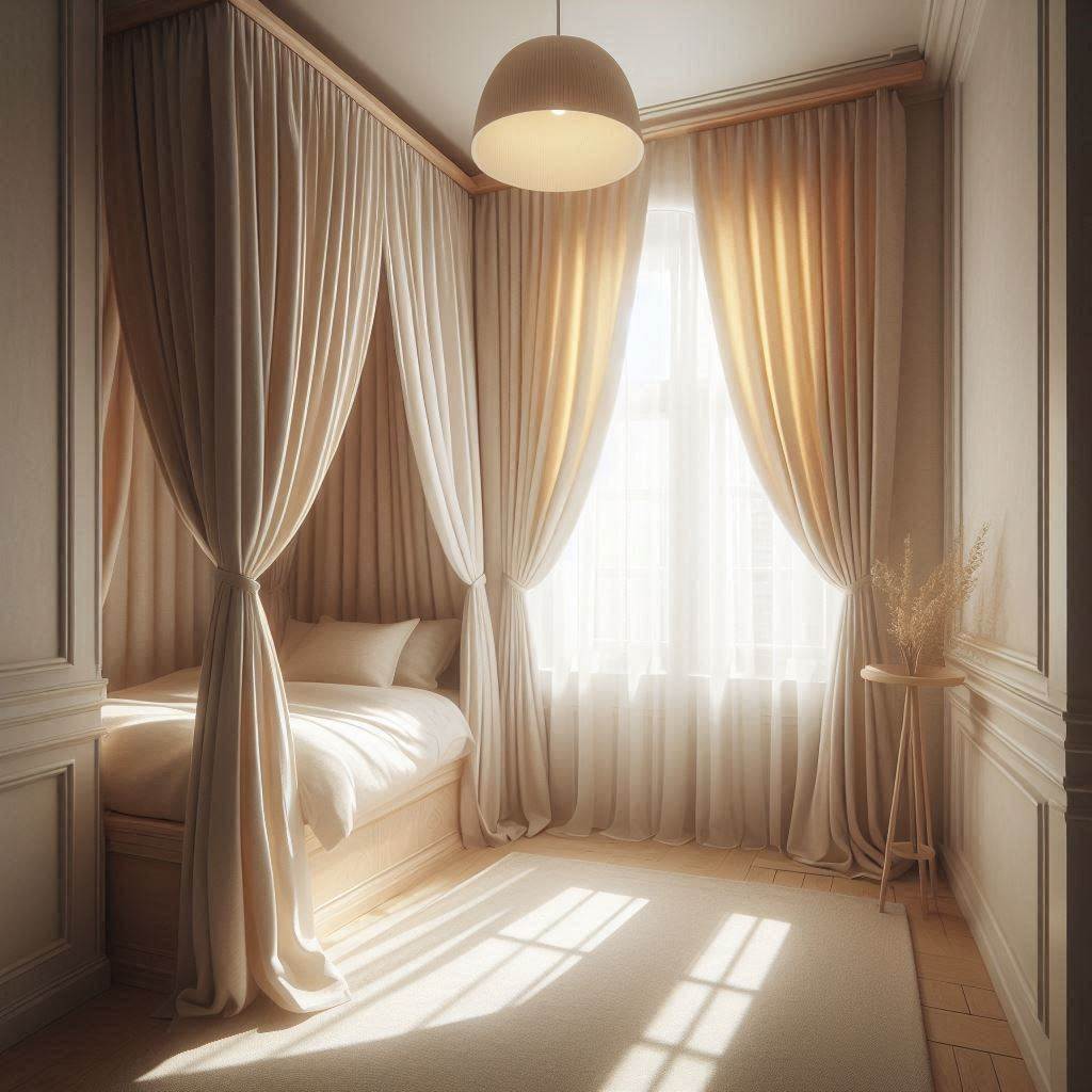 18 Cozy Bedroom Ideas for Small Spaces 11 Hang Curtains High and Wide