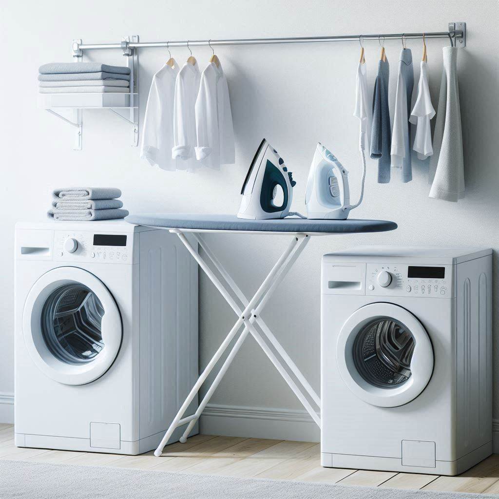 18 Brilliant Small Laundry Room Ideas with Front Loader for Space-Saving Homes 17 Wall-Mounted Ironing Board