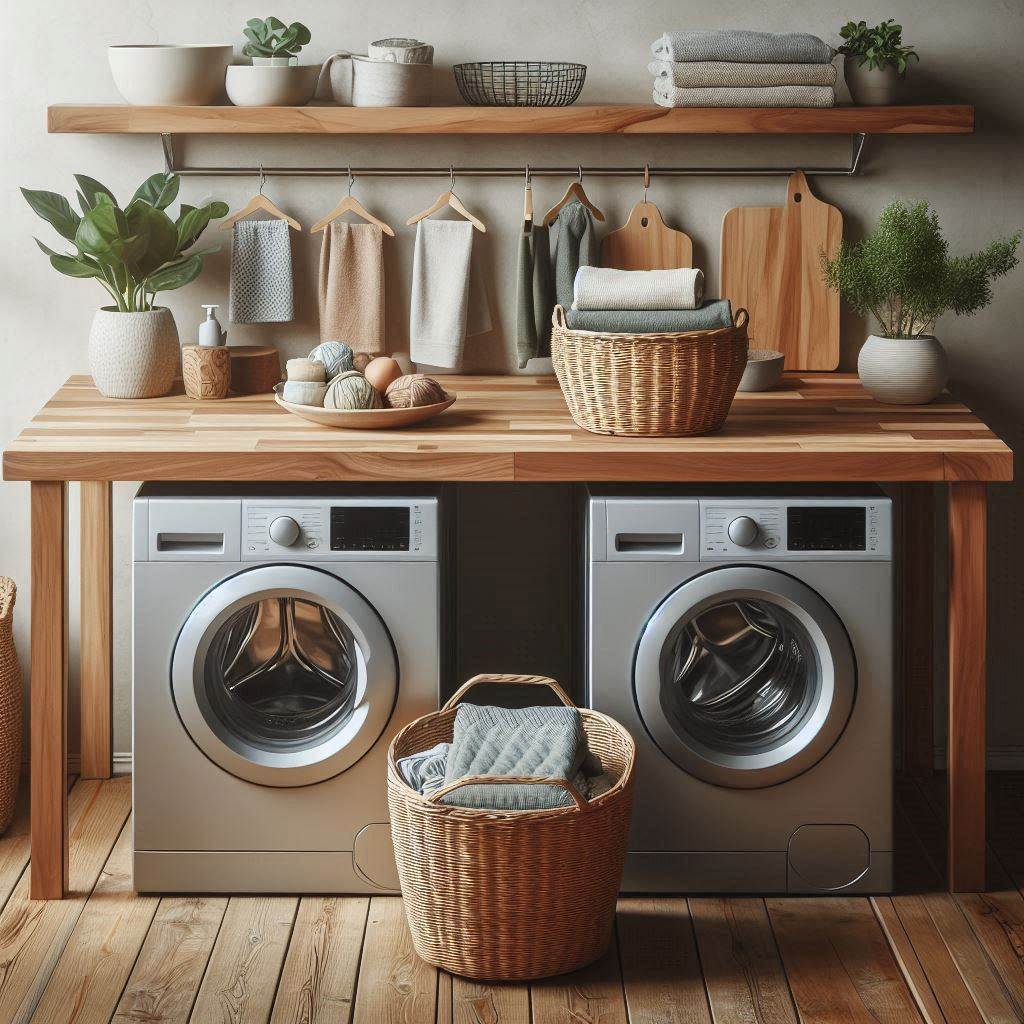 18 Brilliant Small Laundry Room Ideas with Front Loader for Space-Saving Homes 6 Countertop Workspace