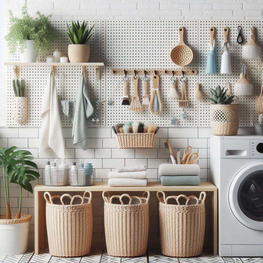 18 Small Laundry Room Organization Ideas to Maximize Your Space 5 Pegboards for Wall Storage