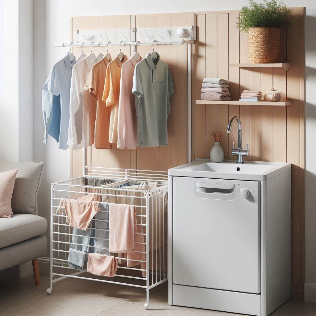 18 Small Laundry Room Storage Solutions to Maximize Space and Style 5 Wall-Mounted Drying Racks
