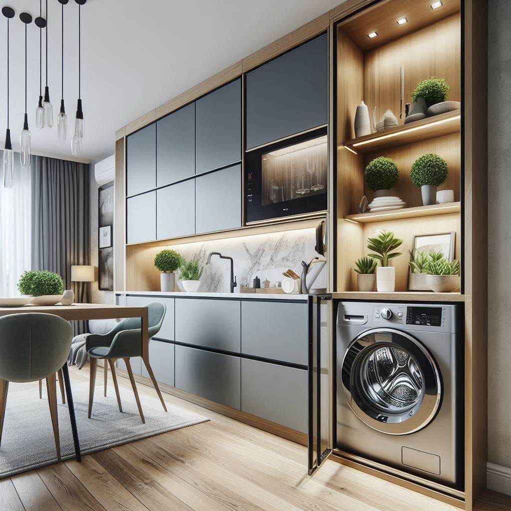 Built-In Laundry in Kitchen Cabinets
