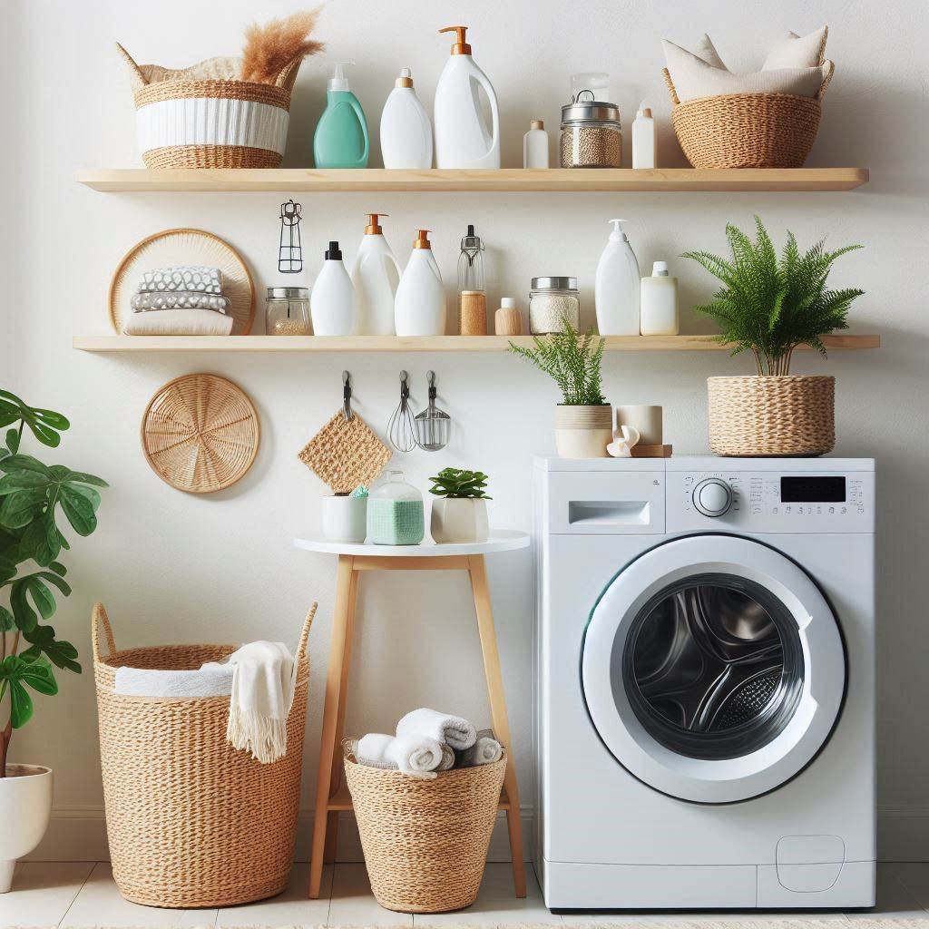18 Genius Small Laundry Room Ideas with Shelves That Maximize Space & Style 4 Over-the-Washer Floating Shelves