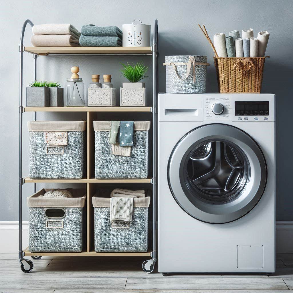 18 Small Laundry Room Ideas with Cabinets to Maximize Space and Style 18 No-Cabinet Layout with Freestanding Units