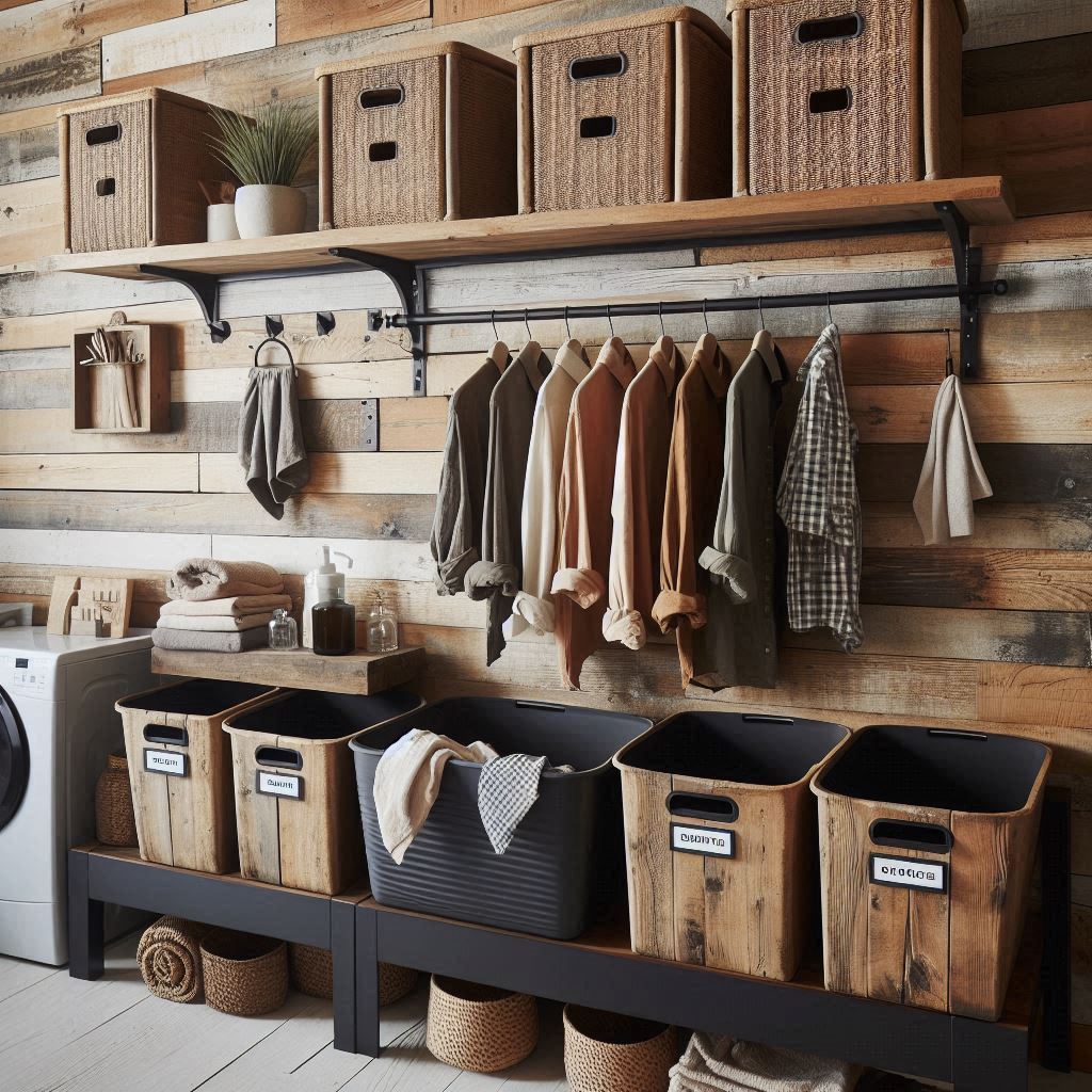 18 Small Laundry Room Ideas with Hanging Rod That Maximize Style and Space 5 Go Double Duty with a Shelf-and-Rod Combo