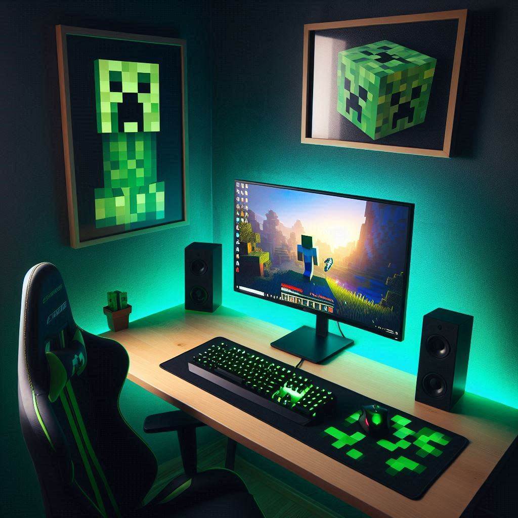 18 Epic Minecraft Bedroom Ideas for Boys That Every Young Gamer Will Love 9 Create a Gaming Zone