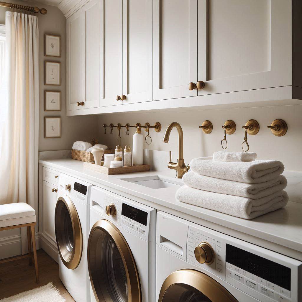 18 Small Laundry Room Makeover Ideas That Maximize Style and Function 13 Upgrade Your Cabinet Hardware
