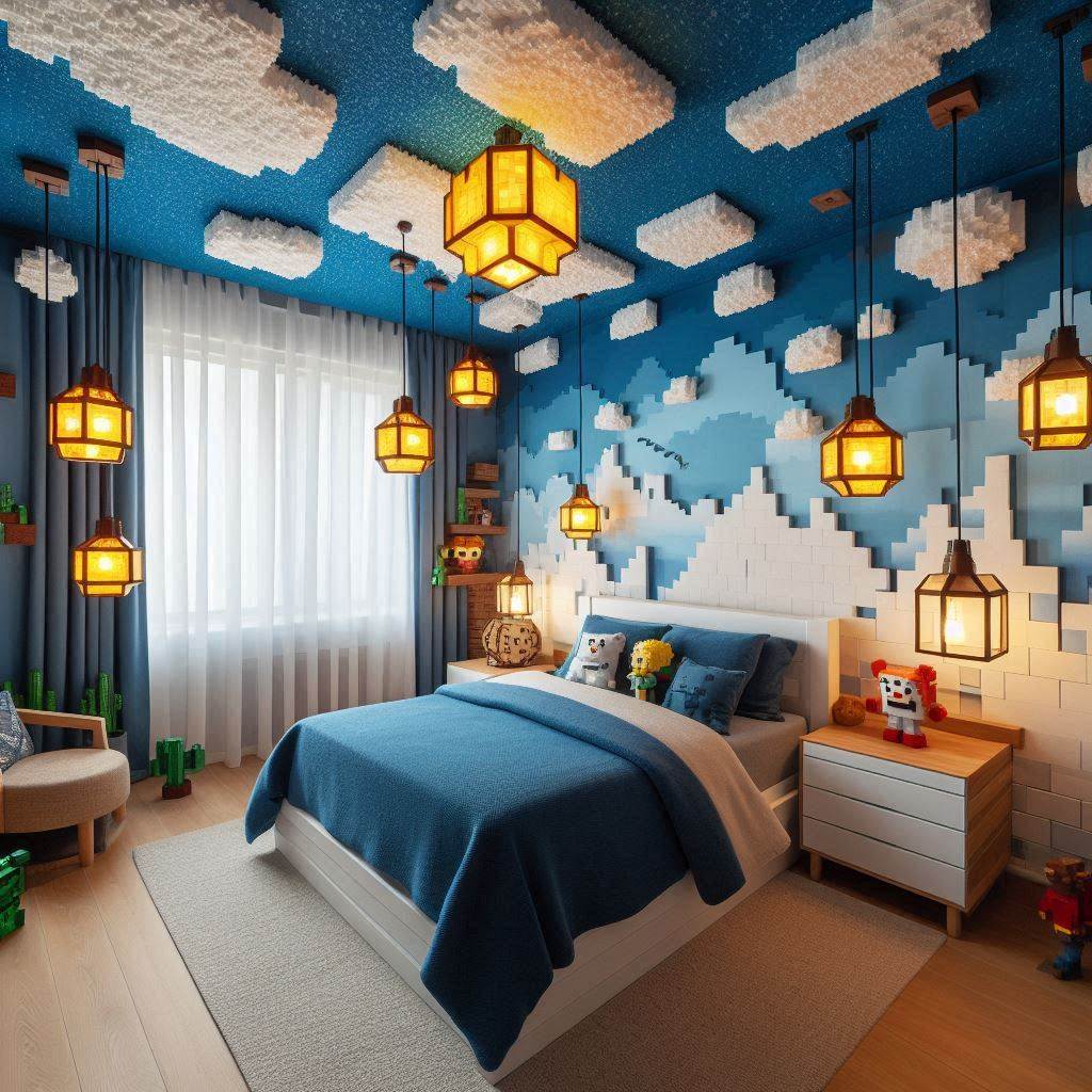 18 Epic Minecraft Bedroom Ideas for Boys That Every Young Gamer Will Love 17 Minecraft-Inspired Ceiling Designs