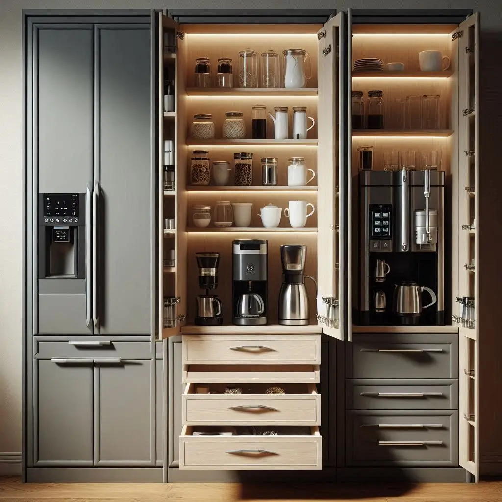 19 Creative Coffee Bar Cabinet Ideas to Organize Your Morning Routine 8 19 Creative Coffee Bar Cabinet Ideas to Organize Your Morning Routine