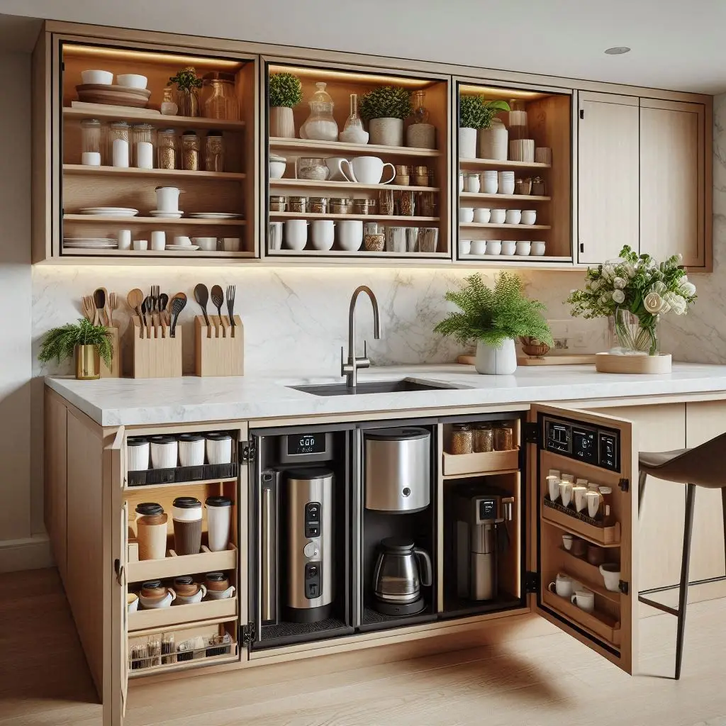 19 Creative Coffee Bar Cabinet Ideas to Organize Your Morning Routine 7 19 Creative Coffee Bar Cabinet Ideas to Organize Your Morning Routine