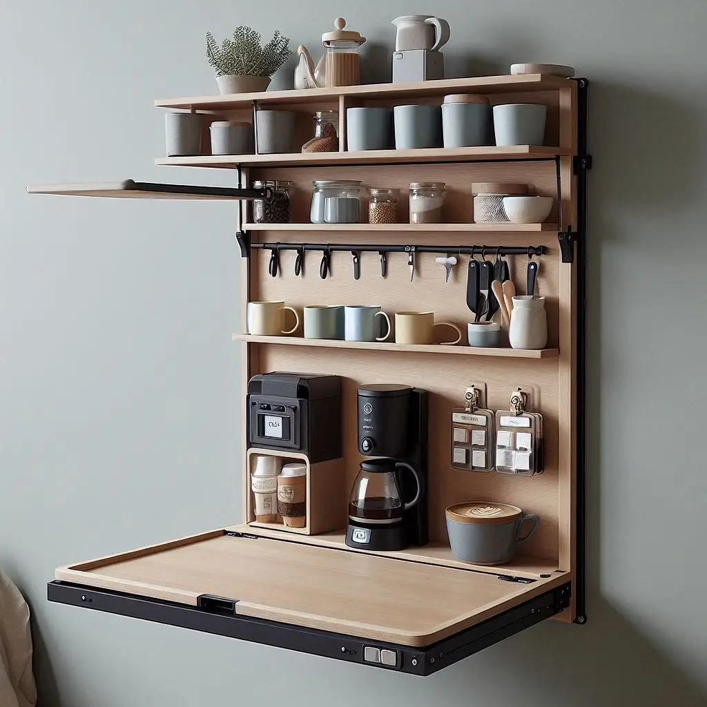 18 Smart Coffee Bar Ideas with Hidden Storage to Keep Your Space Clutter-Free 17 18 Smart Coffee Bar Ideas with Hidden Storage to Keep Your Space Clutter-Free