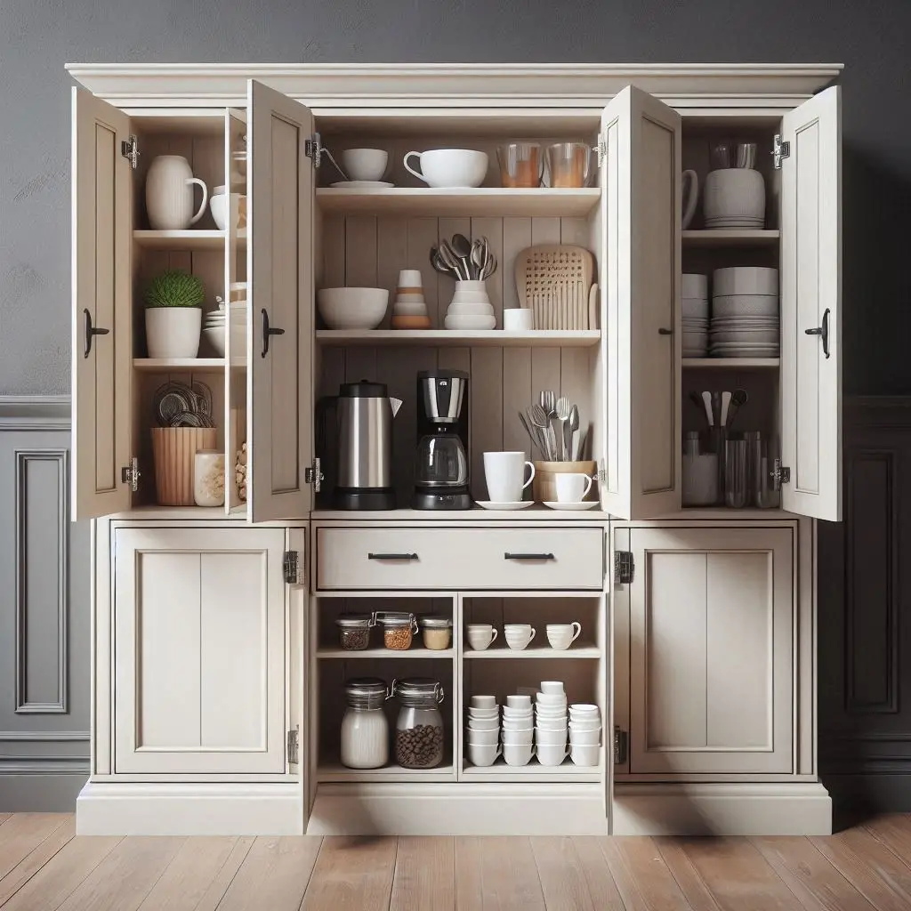 19 Creative Coffee Bar Cabinet Ideas to Organize Your Morning Routine 14 19 Creative Coffee Bar Cabinet Ideas to Organize Your Morning Routine