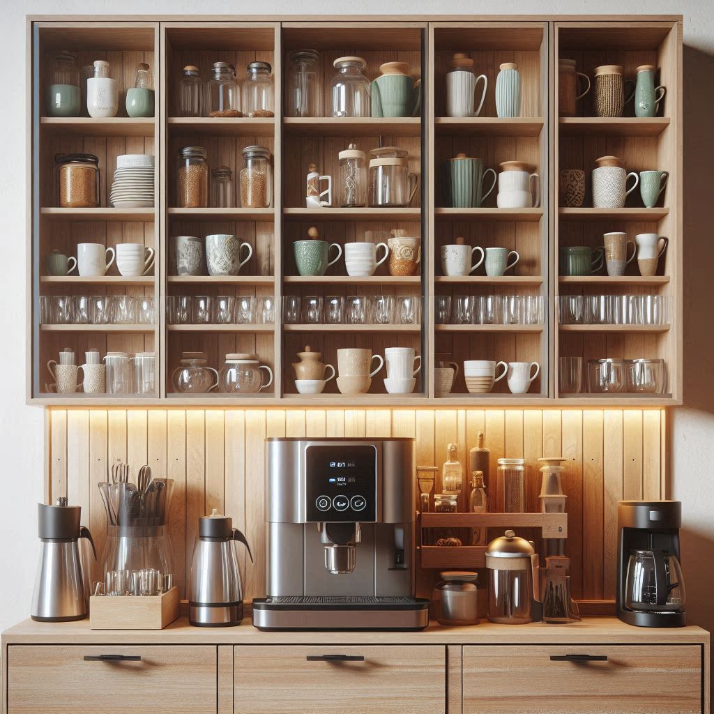 19 Creative Coffee Bar Cabinet Ideas to Organize Your Morning Routine 12 19 Creative Coffee Bar Cabinet Ideas to Organize Your Morning Routine